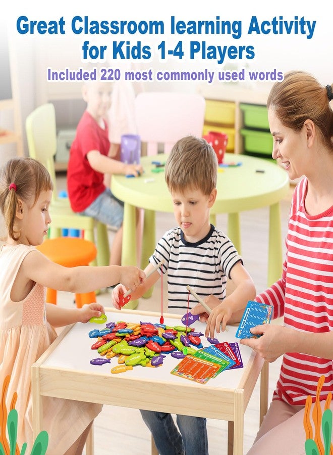 BAYSING Wooden Magnetic Sight Word Fishing Game for Toddlers, Alphabet Fish Catching Games Puzzle with Letters, Homeschool Sight Word Educational Toy for Age of 3,4,5,6 Year Old Kids, Boys & Girls - Image 4
